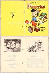 5o327 PINOCCHIO Danish program '50 Walt Disney classic fantasy cartoon, great image!