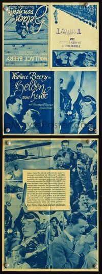 5o279 WEST POINT OF THE AIR German herald '34 Wallace Beery, Robert Young, Maureen O'Sullivan
