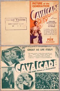 5o056 CAVALCADE herald '33 Diana Wynyard & Clive Brook in Best Picture Academy Award Winner!