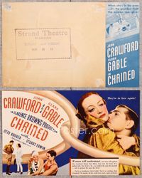 5o057 CHAINED herald '34 color image of Joan Crawford & Clark Gable in giant chain links!