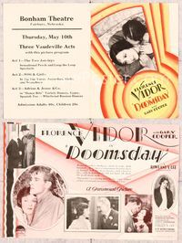 5o078 DOOMSDAY herald '28 great image of Gary Cooper clutching Florence Vidor & kissing her neck!