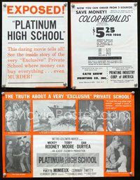 5o169 PLATINUM HIGH SCHOOL herald '60 the inside story of a school where money can buy murder!
