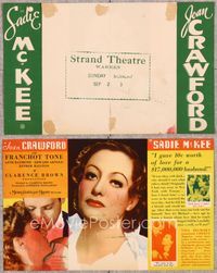 5o189 SADIE McKEE herald '34 sexy poor Joan Crawford lands rich Franchot Tone as her husband!