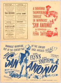 5o191 SAN ANTONIO herald '45 great full-length image of Alexis Smith on Errol Flynn's shoulder!