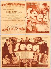 5o196 SEED herald '31 directed by William Wellman, Bette Davis billed & pictured!
