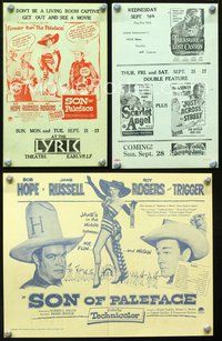 5o202 SON OF PALEFACE herald '52 Roy Rogers & Trigger, Bob Hope, sexy Jane Russell!