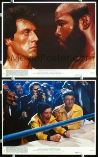 5o498 ROCKY III 2 8x10 mini LCs '82 Sylvester Stallone faces Mr. T in the boxing ring, Meredith