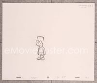 5o011 ORIGINAL SIMPSONS PENCIL DRAWING 10.5x12.5 sketch '90s full-length Bart looking innocent!