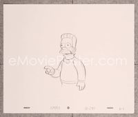 5o022 ORIGINAL SIMPSONS PENCIL DRAWING 10.5x12.5 sketch '90s Flanders pointing finger & talking!