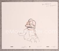 5o023 ORIGINAL SIMPSONS PENCIL DRAWING 10.5x12.5 sketch '90s sad Nelson can't finish puzzle!