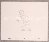 5o020 ORIGINAL SIMPSONS PENCIL DRAWING 10.5x12.5 sketch '90s Principal Seymour Skinner dancing!