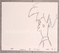 5o021 ORIGINAL SIMPSONS PENCIL DRAWING 10.5x12.5 sketch '90s great c/u of Sideshow Bob from behind!