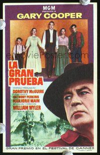 5o285 FRIENDLY PERSUASION Spanish herald '56Gary Cooper, a movie that will pleasure you in 100 ways