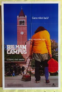 5p084 BIG MAN ON CAMPUS teaser 1sh '89 hunchback of UCLA, wacky image!