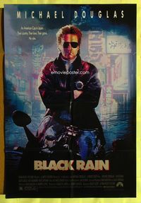 5p089 BLACK RAIN 1sh '89 Ridley Scott, Michael Douglas is an American cop in Japan!