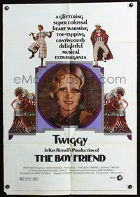 5p105 BOY FRIEND 1sh '71 sexy Twiggy & costumed dancers, directed by Ken Russell!