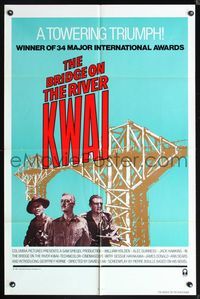 5p111 BRIDGE ON THE RIVER KWAI 1sh R81 William Holden, Alec Guinness, David Lean classic!