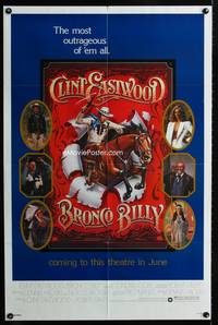5p126 BRONCO BILLY advance1sh '80 Clint Eastwood directs & stars, Roger Huyssen & Gerard Huerta art!