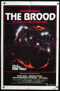 5p127 BROOD 1sh '79 David Cronenberg, cool artwork of monster in embryo!