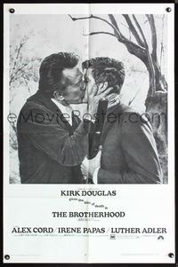 5p129 BROTHERHOOD 1sh '68 Martin Ritt, Kirk Douglas gives the kiss of death to Alex Cord!