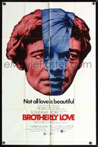 5p131 BROTHERLY LOVE revised 1sh '70 Susannah York, Peter O'Toole, Not all love is beautiful!