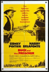 5p138 BUCK & THE PREACHER 1sh '72 Sidney Poitier faces off with Harry Belafonte!