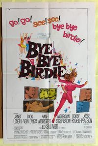 5p162 BYE BYE BIRDIE 1sh '63 cool artwork of sexy Ann-Margret dancing, Dick Van Dyke, Janet Leigh