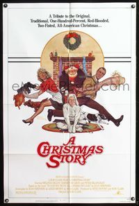 5p181 CHRISTMAS STORY 1sh '83 best classic X-mas movie, great art by Robert Tanenbaum!