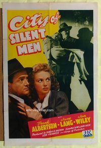 5p189 CITY OF SILENT MEN 1sh '42 Frank Albertson, June Lang, Jan Wiley!
