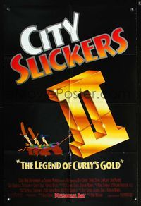 5p193 CITY SLICKERS 2 DS advance 1sh '94 wacky art of Billy Crystal, Jon Lovitz, Daniel Stern!