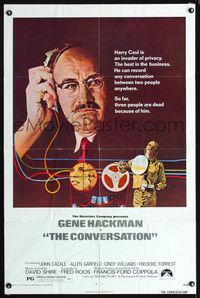 5p223 CONVERSATION 1sh '74 Gene Hackman is an invader of privacy, Francis Ford Coppola directed!