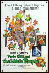 5p238 DARBY O'GILL & THE LITTLE PEOPLE 1sh R77 Disney, Sean Connery, it's leprechaun magic!