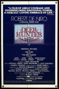 5p243 DEER HUNTER 1sh '78 Robert De Niro, Michael Cimino directed, Mantel artwork!