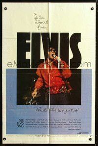 5p304 ELVIS: THAT'S THE WAY IT IS 1sh '70 great image of Presley singing on stage!