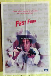 5p314 FAST FOOD teaser 1sh '89 Traci Lords, Jim Varney as Wrangler Bob, burgers & thighs!