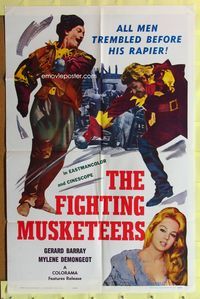 5p322 FIGHTING MUSKETEERS 1sh '63 Gerard Barray, all men trembled before his rapier!