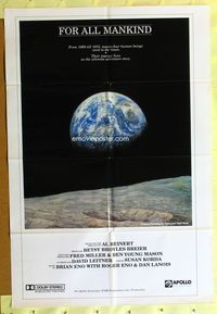 5p335 FOR ALL MANKIND 1sh'89 Al Reinert directed moon documentary, art by astronaut Alan Bean!