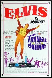 5p338 FRANKIE & JOHNNY 1sh '66 Elvis Presley turns the land of the blues red hot!
