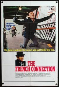 5p339 FRENCH CONNECTION 1sh '71 Gene Hackman, Roy Scheider, directed by William Friedkin!
