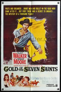 5p366 GOLD OF THE SEVEN SAINTS 1sh '61 Clint Walker, Roger Moore, the mystery of a thousand years!