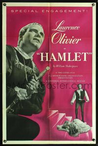 5p402 HAMLET 1sh R53 Laurence Olivier in William Shakespeare classic, Best Picture winner!