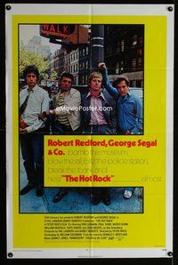 5p469 HOT ROCK 1sh '72 Robert Redford, George Segal, cool cast portrait on the street!