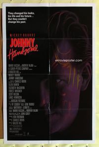 5p498 JOHNNY HANDSOME 1sh '89 directed by Walter Hill, Mickey Rourke, Ellen Barkin!