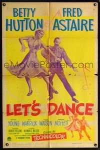 5p532 LET'S DANCE 1sh '50 great image of dancing Fred Astaire & Betty Hutton!