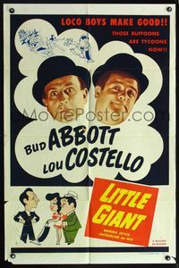 5p544 LITTLE GIANT 1sh R54 Bud Abbott & Lou Costello, and cool art too!