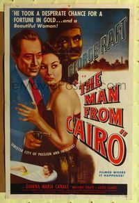 5p585 MAN FROM CAIRO 1sh '53 Dramma nella Kasbah, George Raft & Gianna Maria Canale in Egypt!