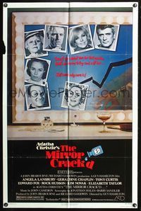 5p616 MIRROR CRACK'D 1sh '81 Angela Lansbury, Elizabeth Taylor, Agatha Christie mystery!