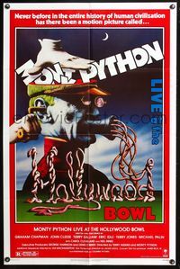 5p618 MONTY PYTHON LIVE AT THE HOLLYWOOD BOWL 1sh '82 great wacky meat grinder image!