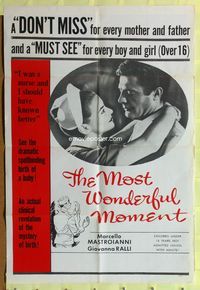 5p623 MOST WONDERFUL MOMENT 1sh '57 Il Momento Piu bello, Luciano Emmer!