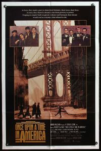 5p669 ONCE UPON A TIME IN AMERICA advance 1sh '84 Robert De Niro, James Woods, Sergio Leone!